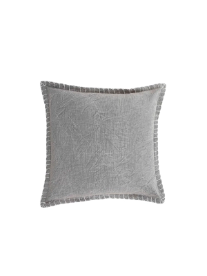 Stone Washed Throw Pillow - Grey