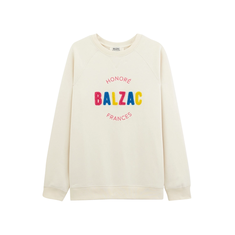Sweat-shirt Littéraire Honoré/Frances écru