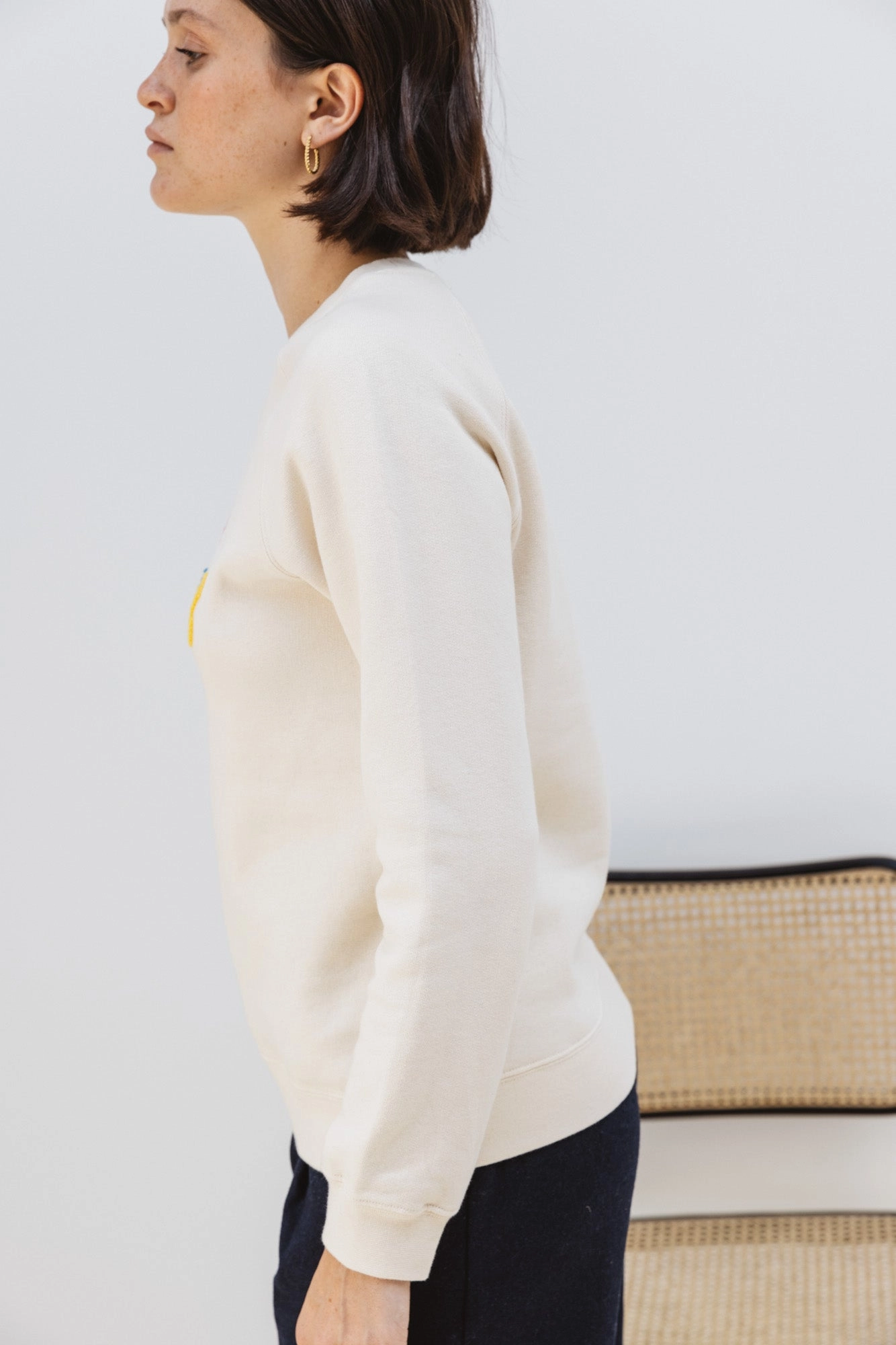 Sweat-shirt Littéraire Honoré/Frances écru