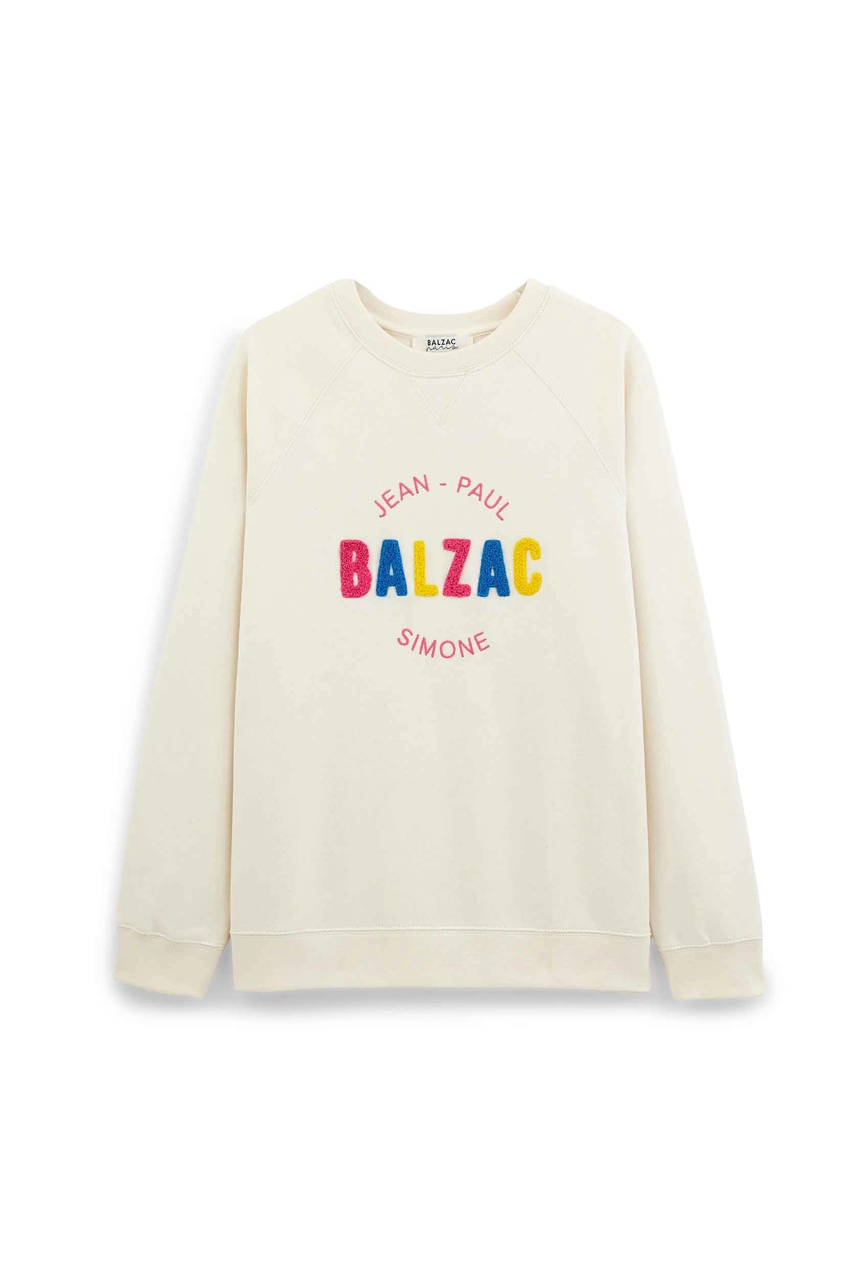 Sweat-shirt Littéraire Jean-Paul/Simone écru