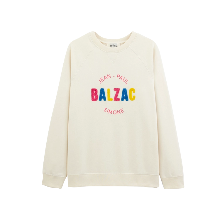 Sweat-shirt Littéraire Jean-Paul/Simone écru