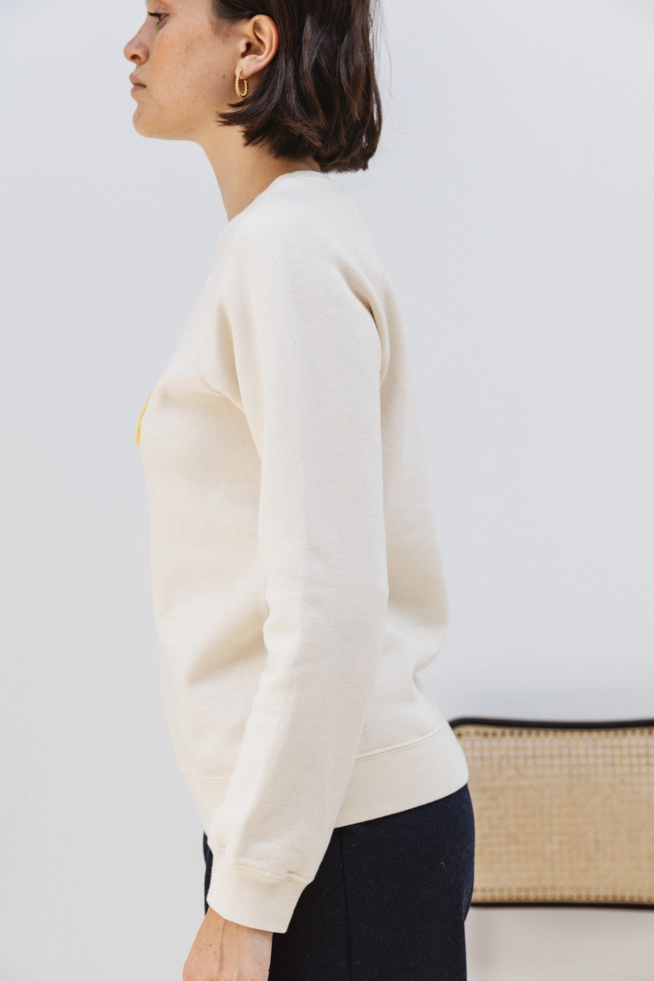 Sweat-shirt Littéraire Jean-Paul/Simone écru