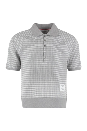 Thom Browne Striped Knitted Polo Shirt