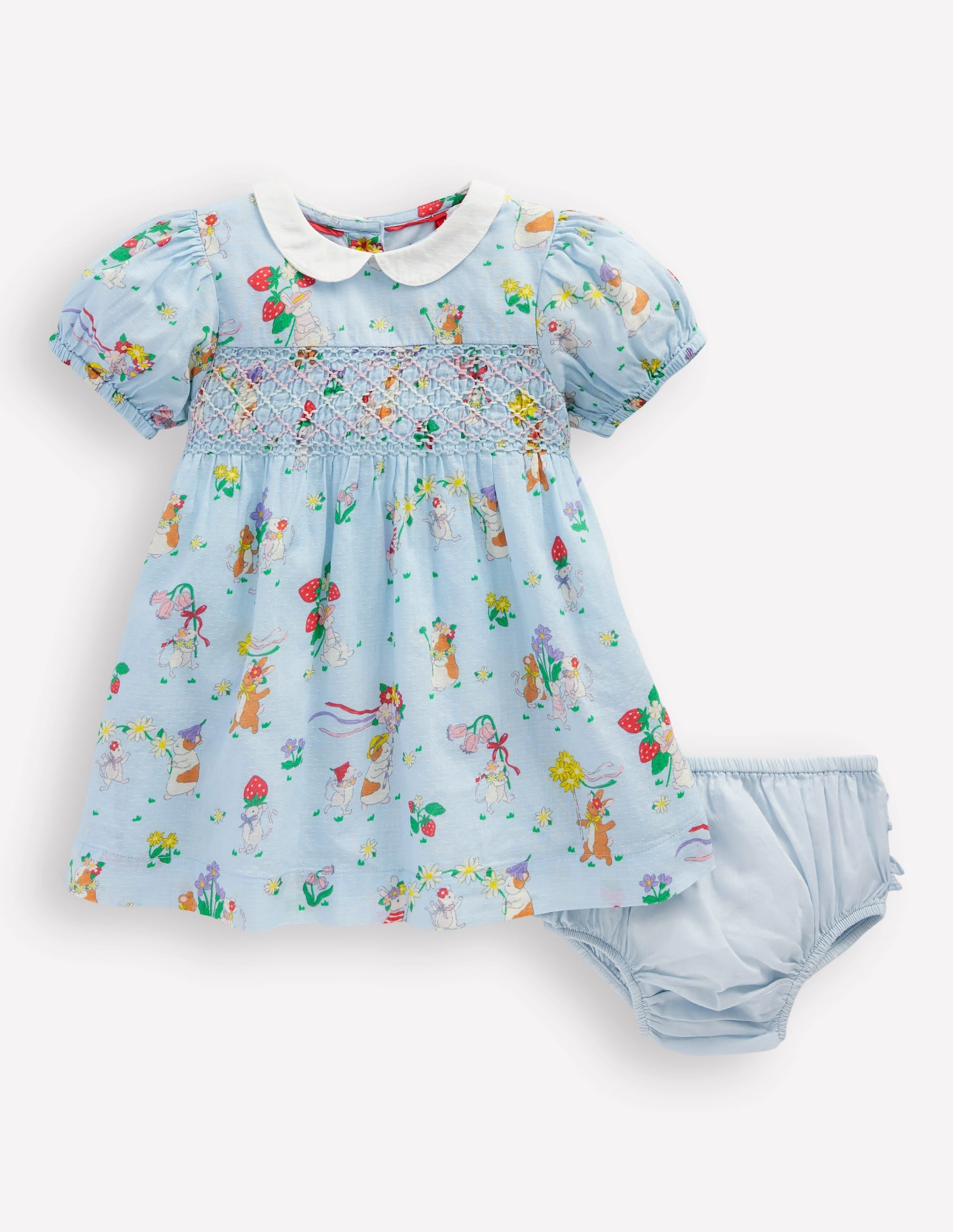 Traditional Smock Dress-Niagara Mist May Day