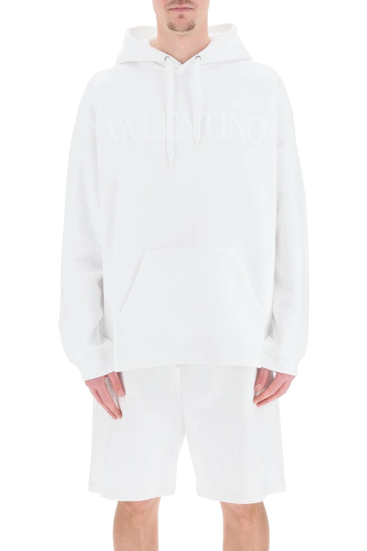 Valentino Logo Embossed Long-Sleeved Hoodie