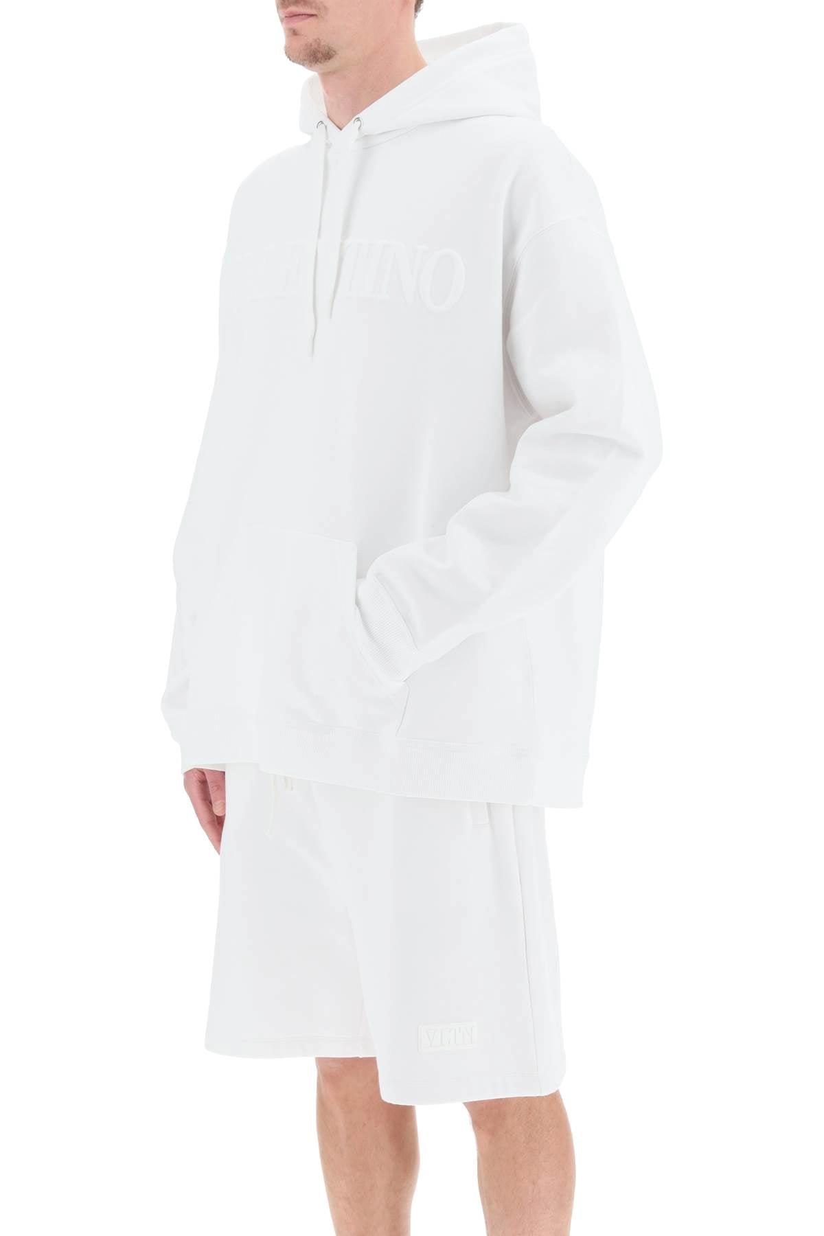 Valentino Logo Embossed Long-Sleeved Hoodie