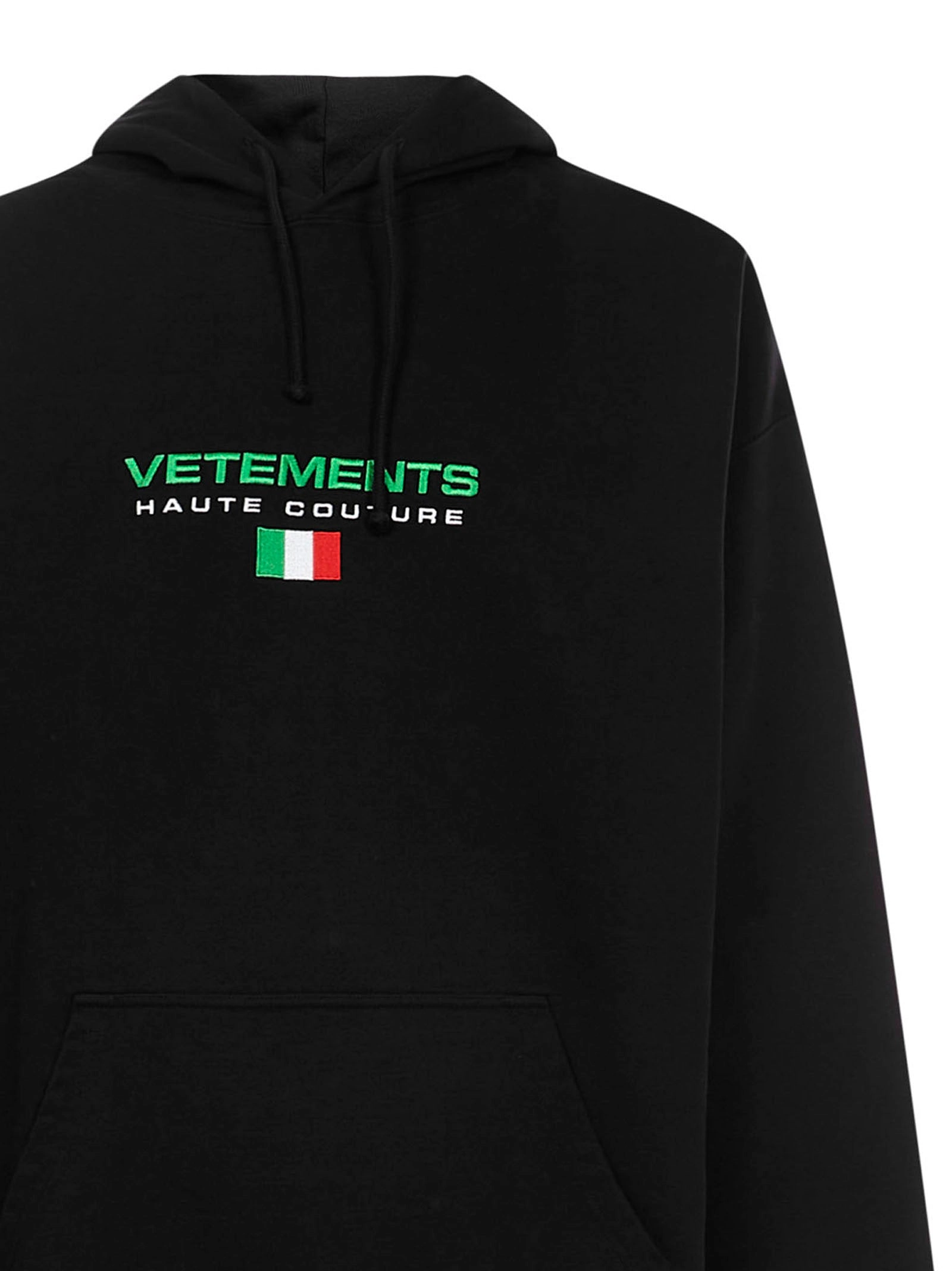 Vetements Logo Printed Drawstring Hoodie