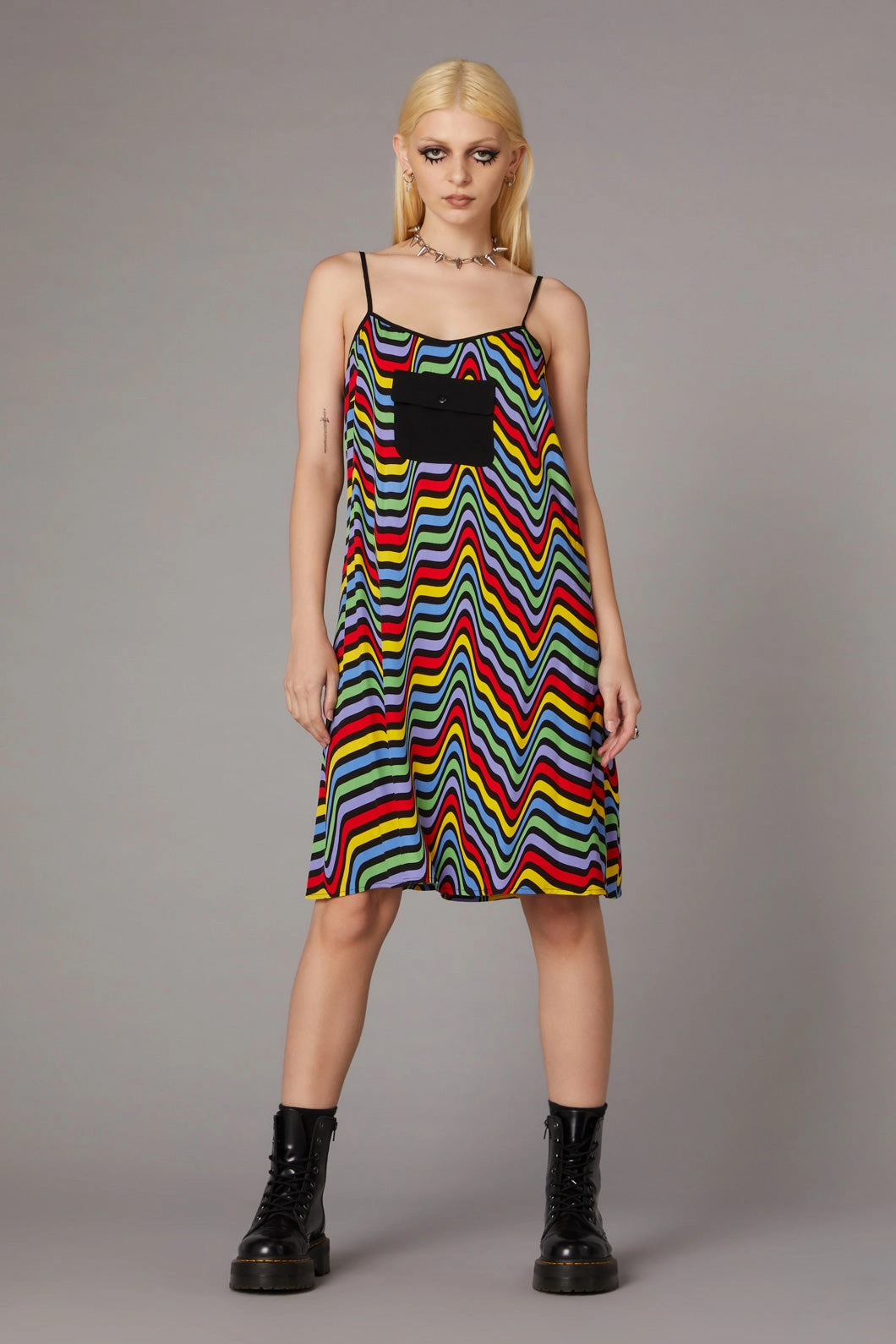 Warped Print Dress