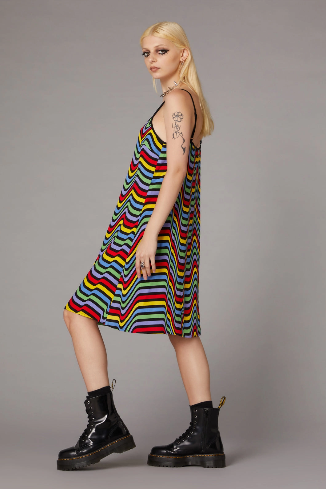 Warped Print Dress