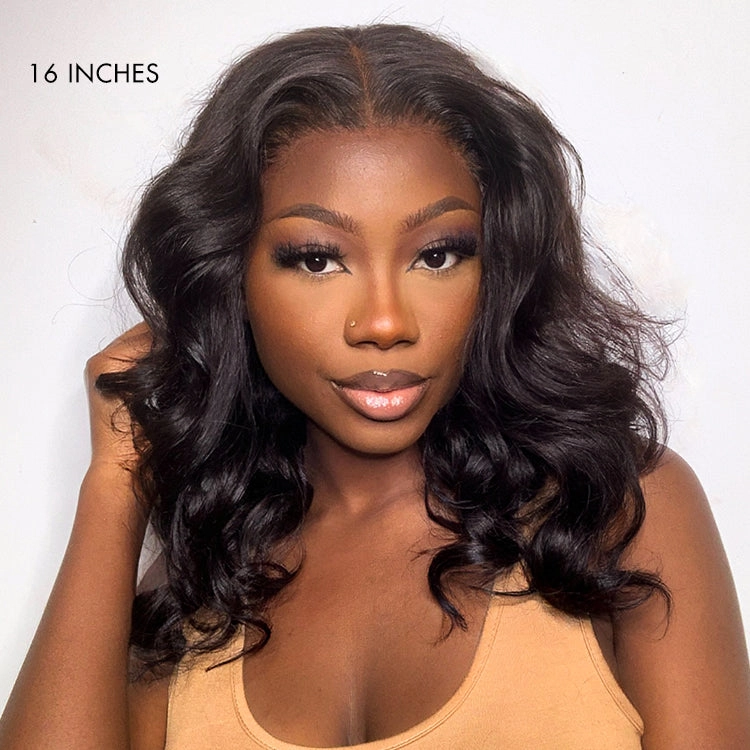 Weekly Special | Gorgeous Natural Black Loose Wave 5x5 Closure Lace Glueless Short Wig 100% Human Hair | Large & Small Cap Size