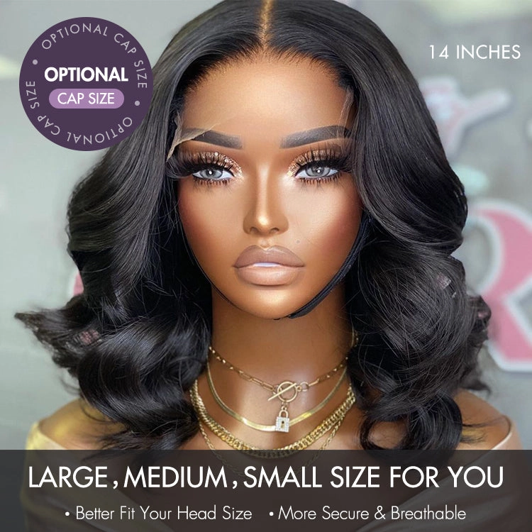 Weekly Special | Gorgeous Natural Black Loose Wave 5x5 Closure Lace Glueless Short Wig 100% Human Hair | Large & Small Cap Size