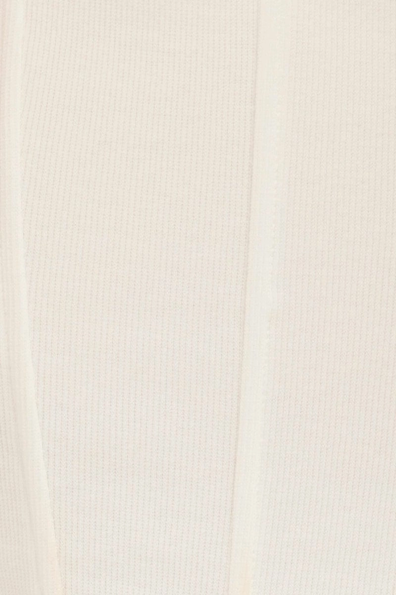White Corset Crop Top Short Sleeve Square Neck