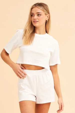 White Jamie Pull On Lounge Short