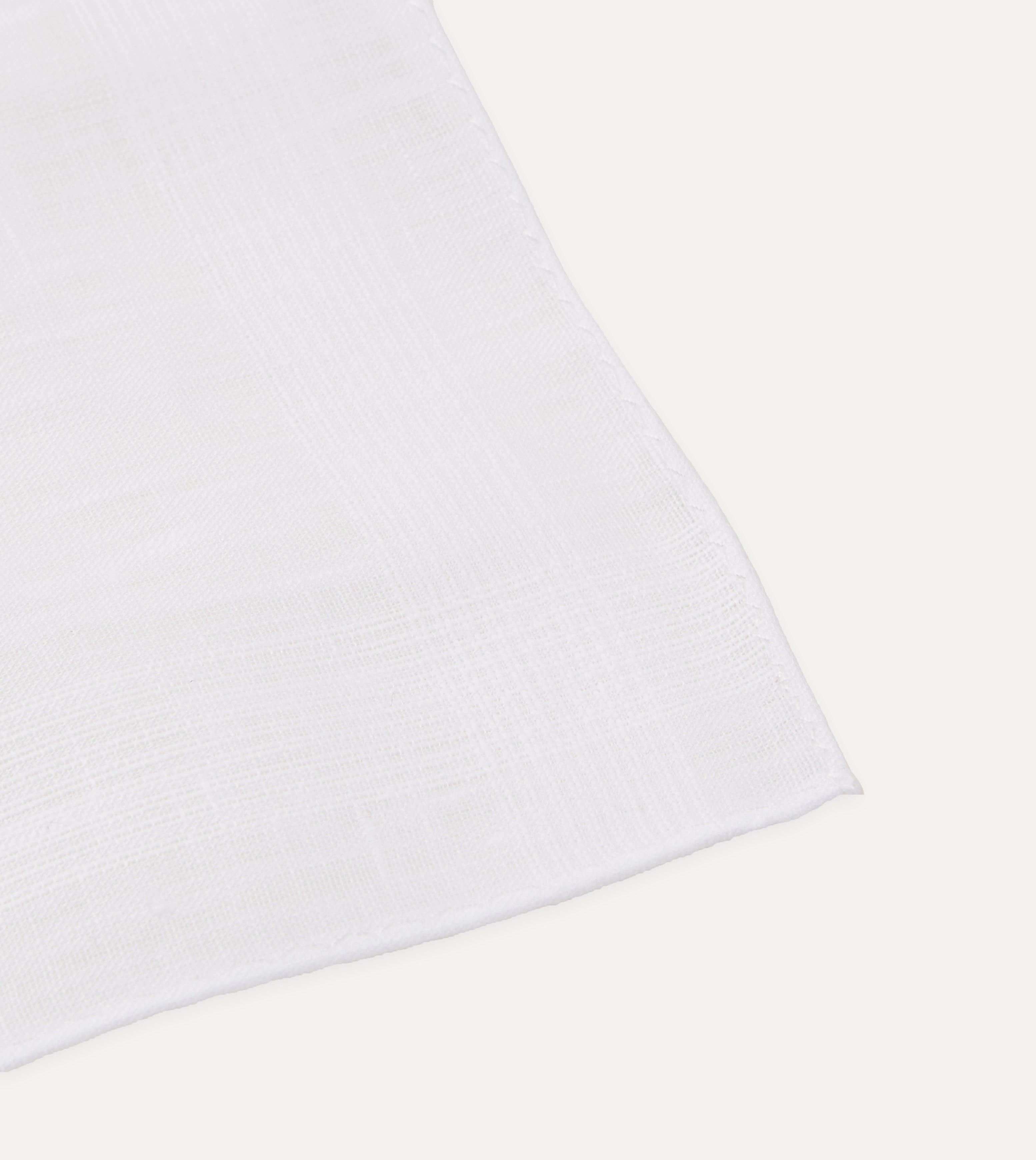 White Linen Pocket Square