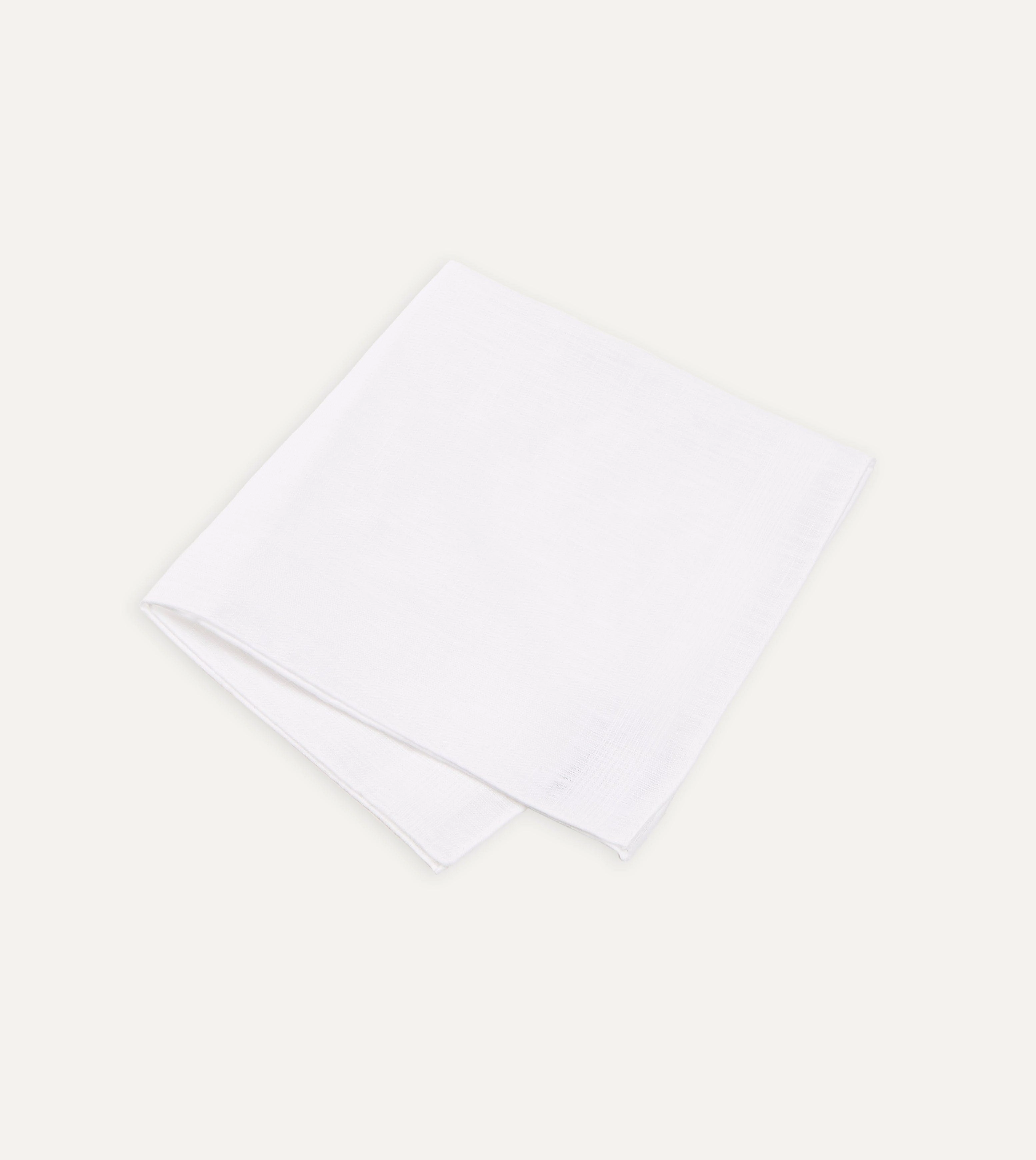 White Linen Pocket Square