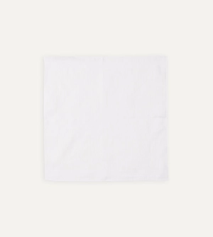 White Linen Pocket Square