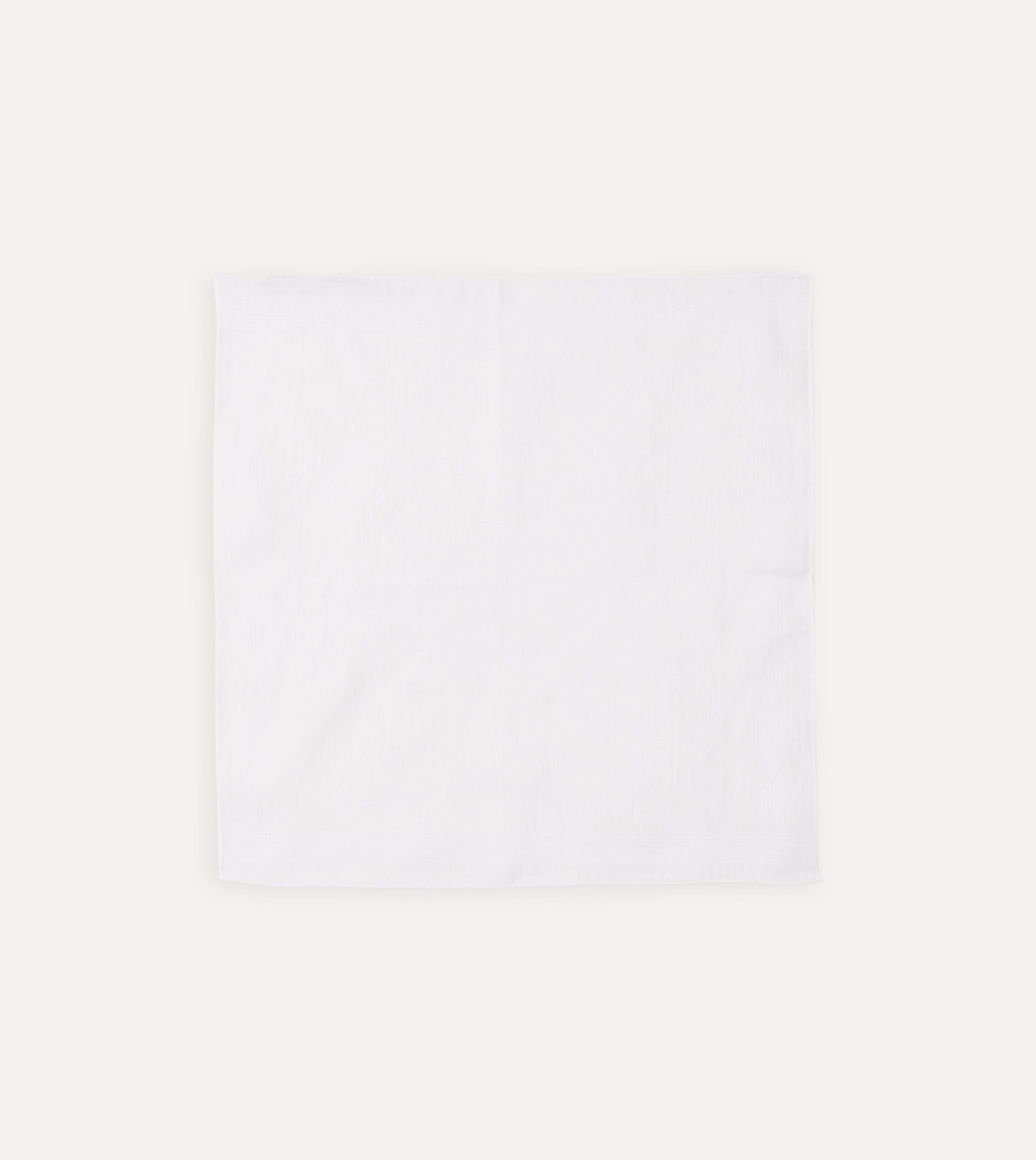 White Linen Pocket Square