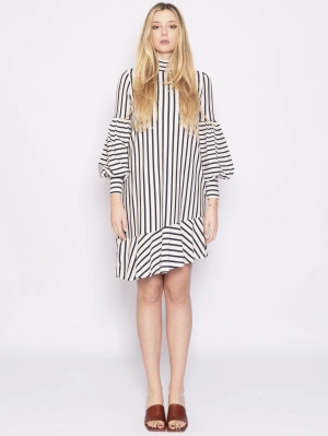 White Straight Collar Dress