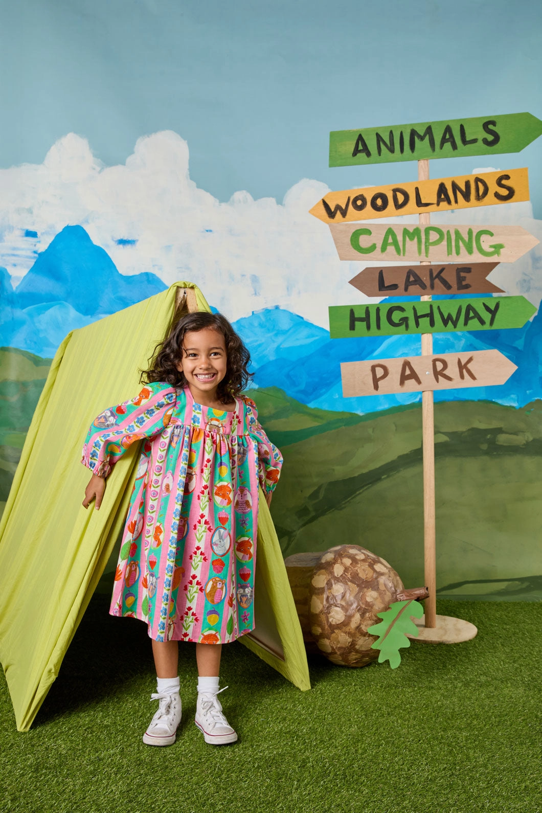 Woodland Stripe Kids Dress