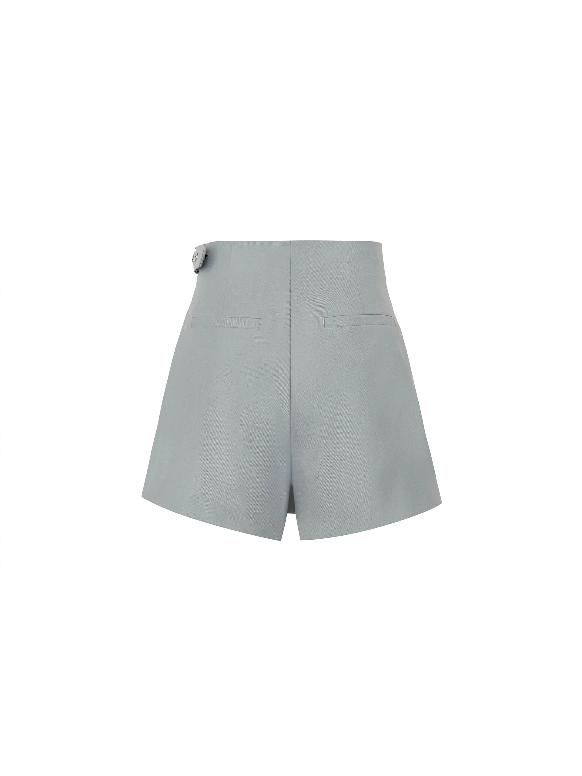 Wool Blend Wrap Pleated Skort