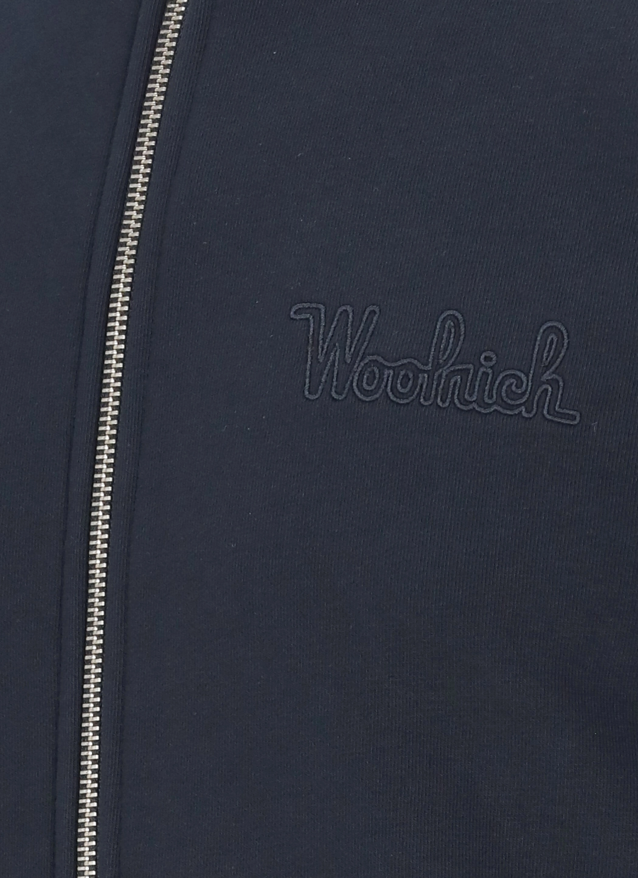 Woolrich Logo Embroidered Zip-Up Jumper
